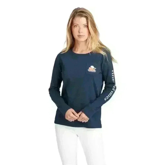 Vineyard Vines Tops - Vineyard Vines T Shirt Womens XXS Thanksgiving Turkey Long Sleeve Crew Neck